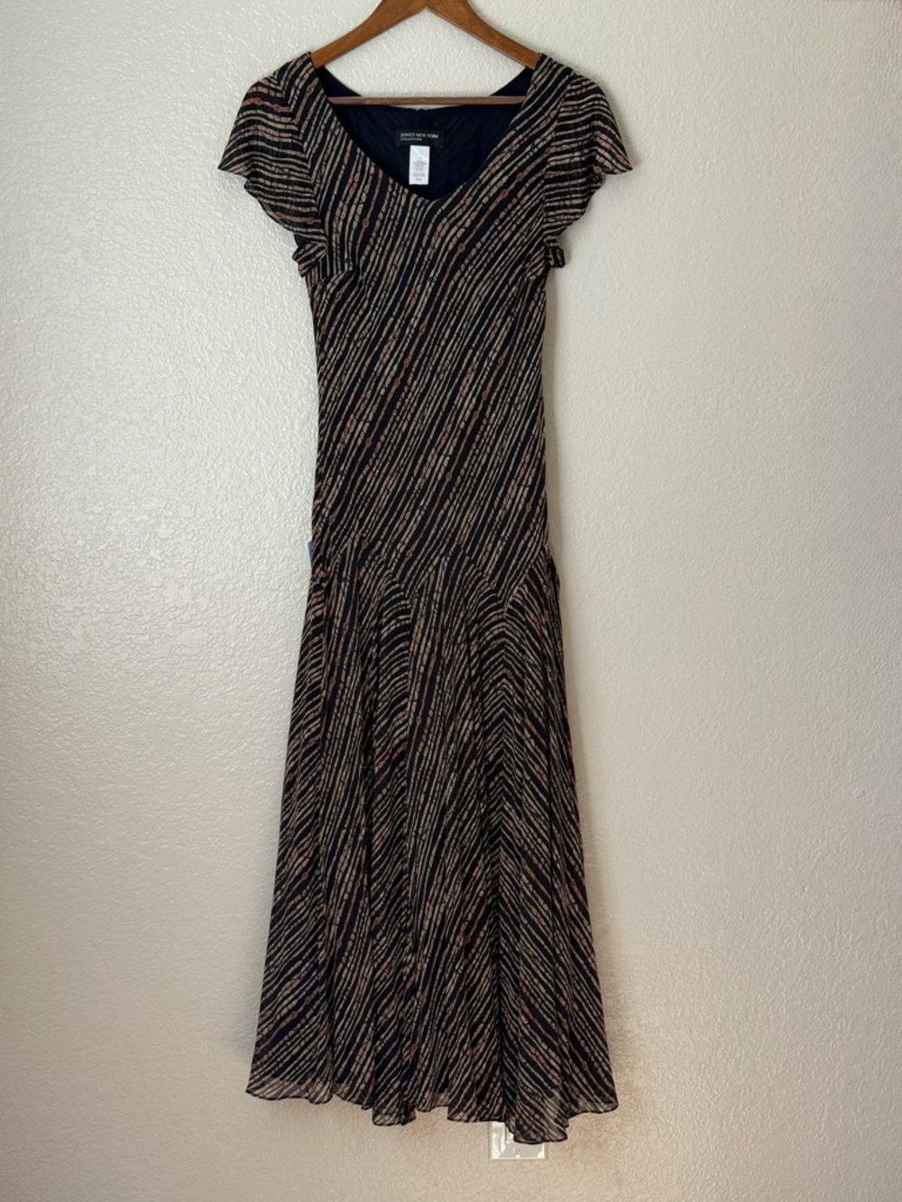 Jones New York Collection, 100% Silk Maxi dress, Sz: 10